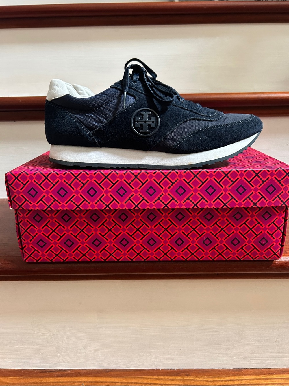 Tory Burch Women's Blue Logo Runner Sneakers